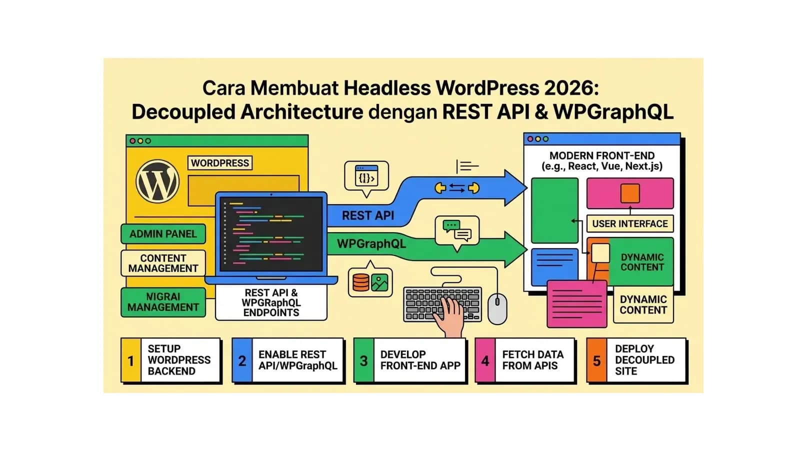 Cara Membuat Headless WordPress 2026: Decoupled Architecture dengan REST API & WPGraphQL