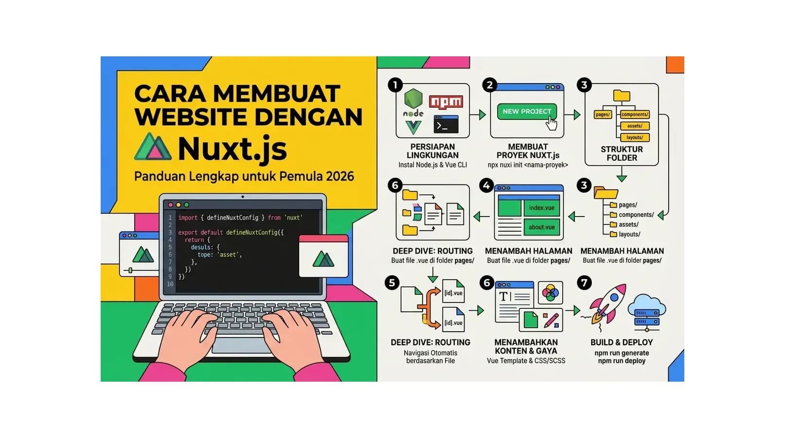 Cara Membuat Website dengan Nuxt.js: Panduan Lengkap untuk Pemula 2026