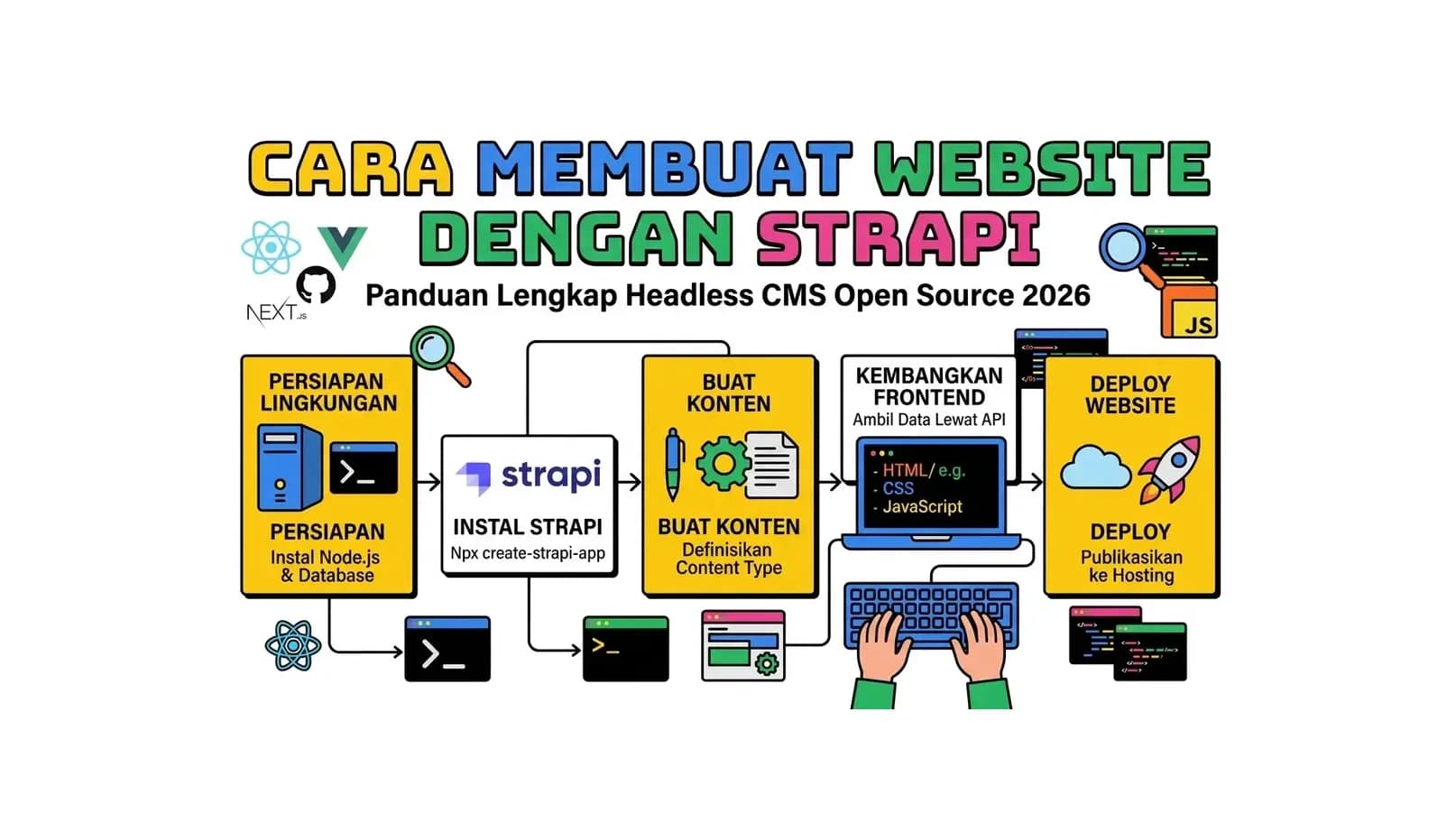 Cara Membuat Website dengan Strapi: Panduan Lengkap Headless CMS Open Source 2026