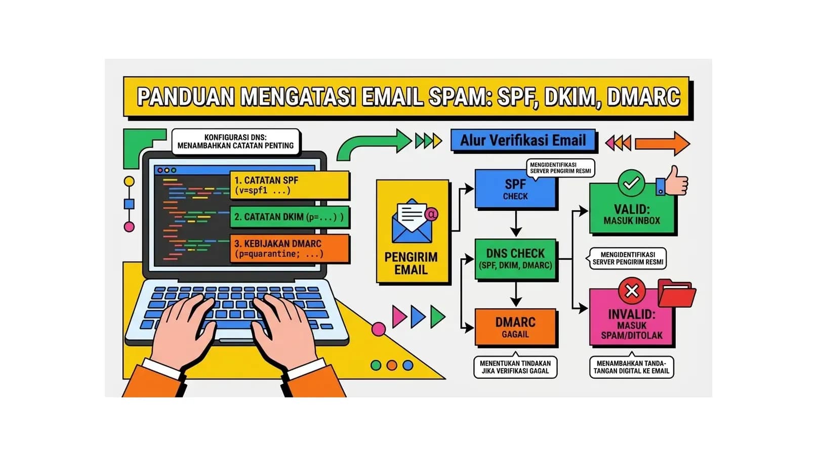 Cara Mengatasi Email Masuk Folder Spam: Panduan SPF, DKIM, dan DMARC