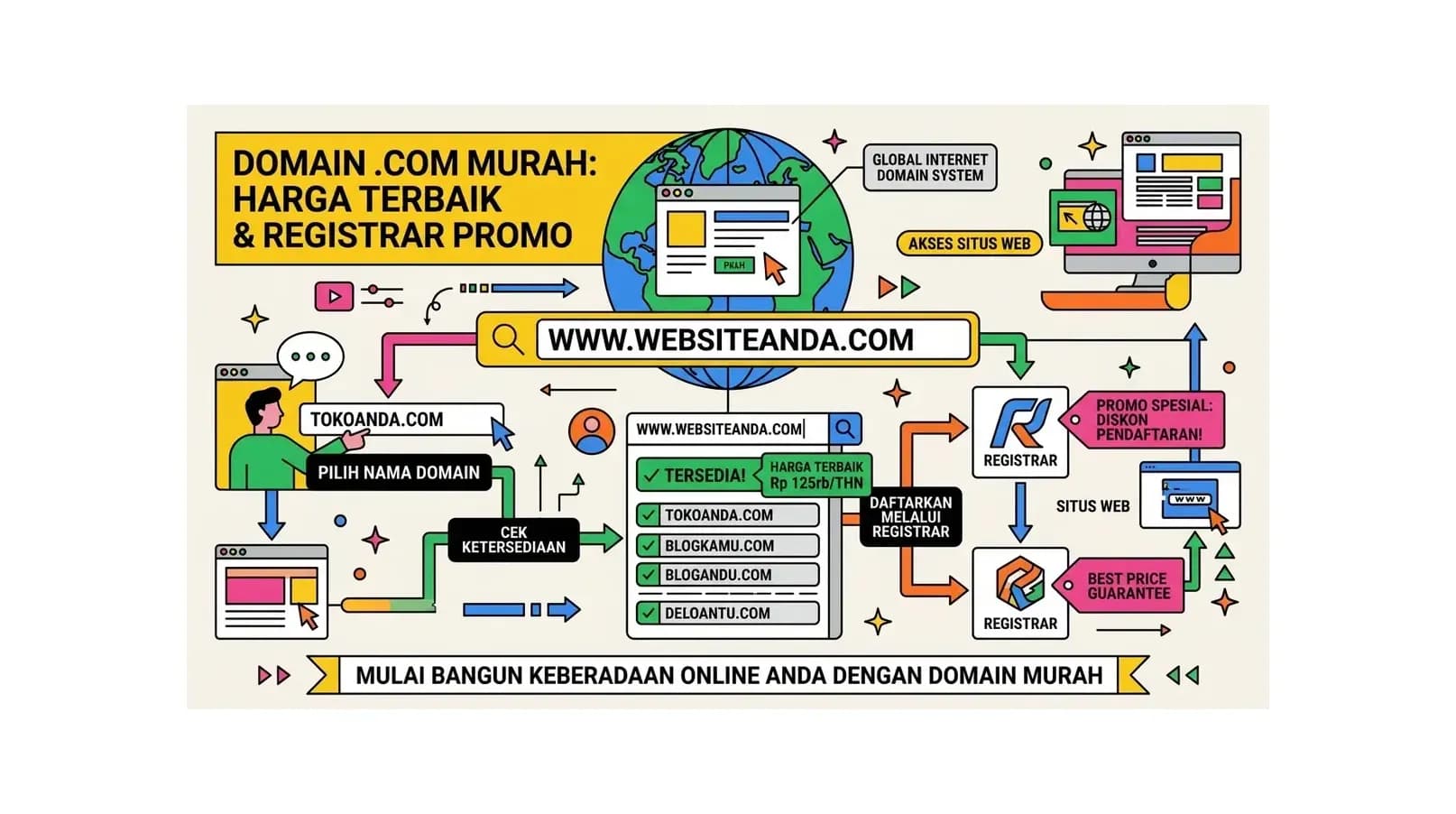 Domain .com Murah: Harga Terbaik & Registrar Promo