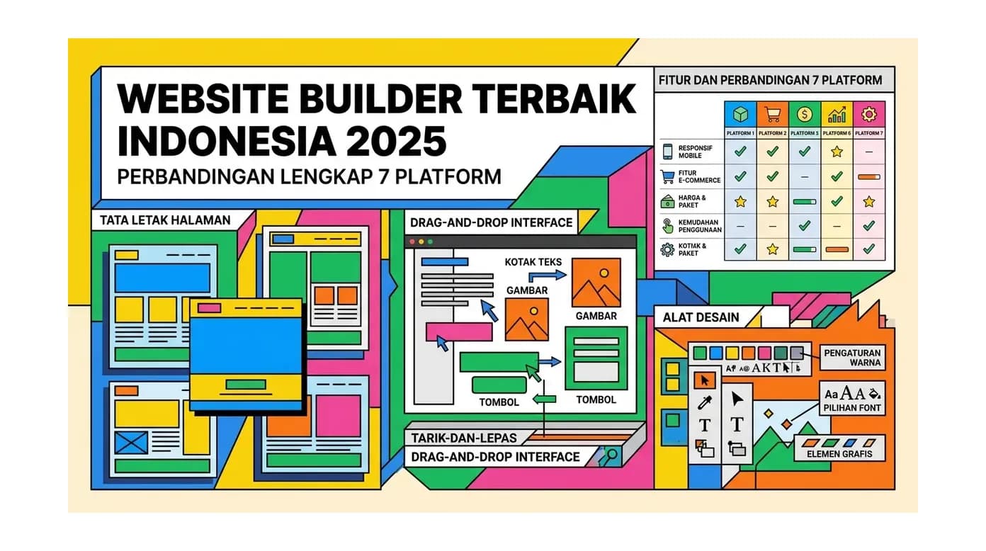 Website Builder Terbaik Indonesia 2026: Perbandingan Lengkap 7 Platform