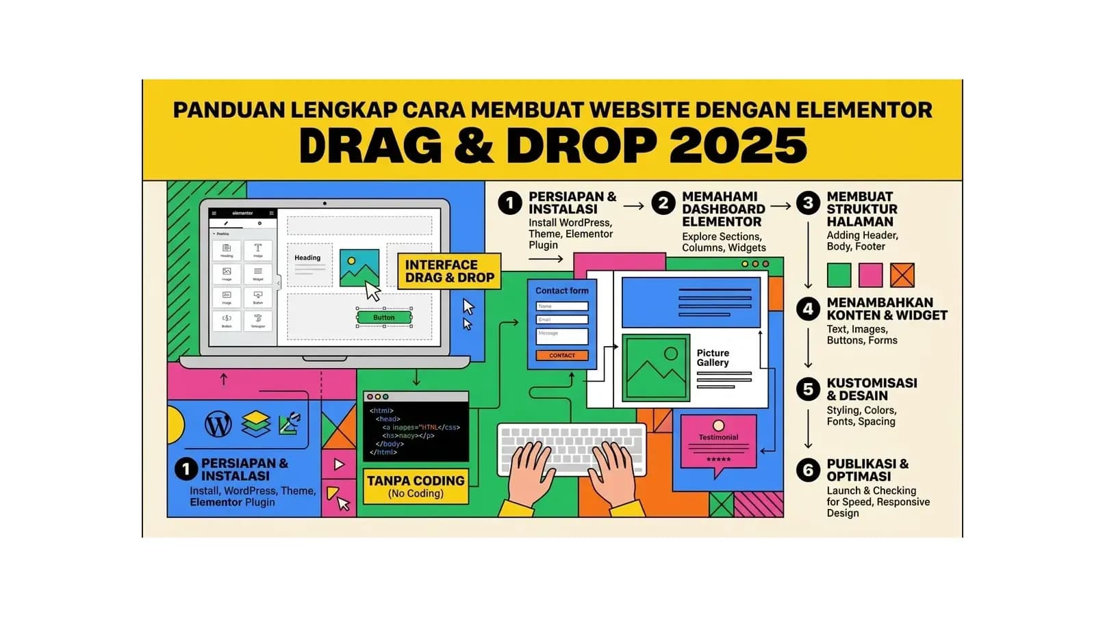 Cara Membuat Website dengan Elementor: Panduan Lengkap Drag & Drop 2026