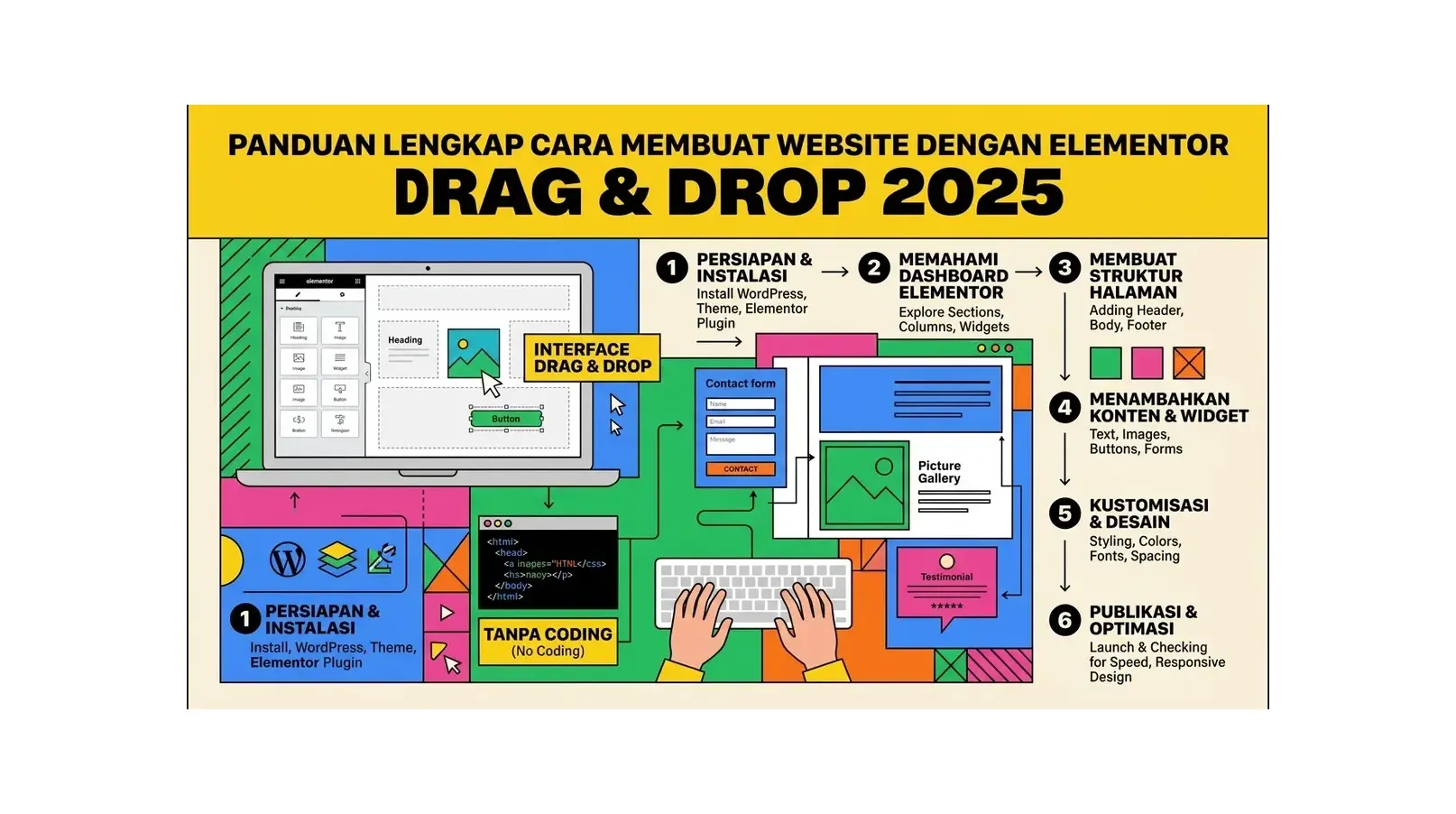 Cara Membuat Website dengan Elementor: Panduan Lengkap Drag & Drop 2026
