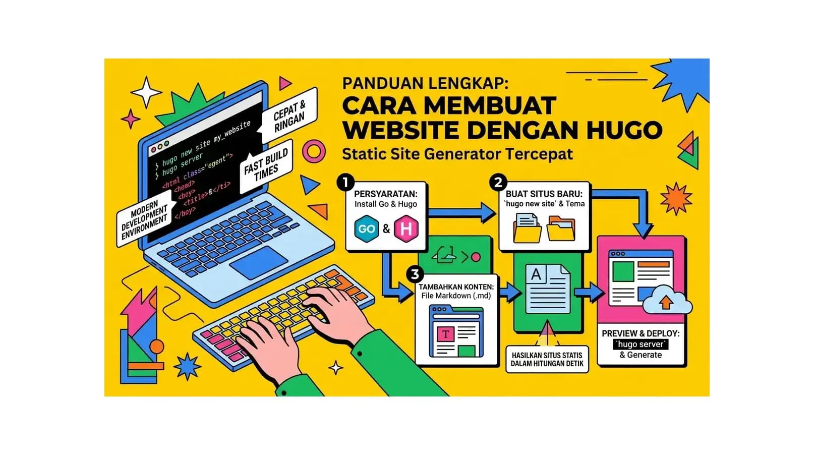 Cara Membuat Website dengan Hugo: Static Site Generator Tercepat