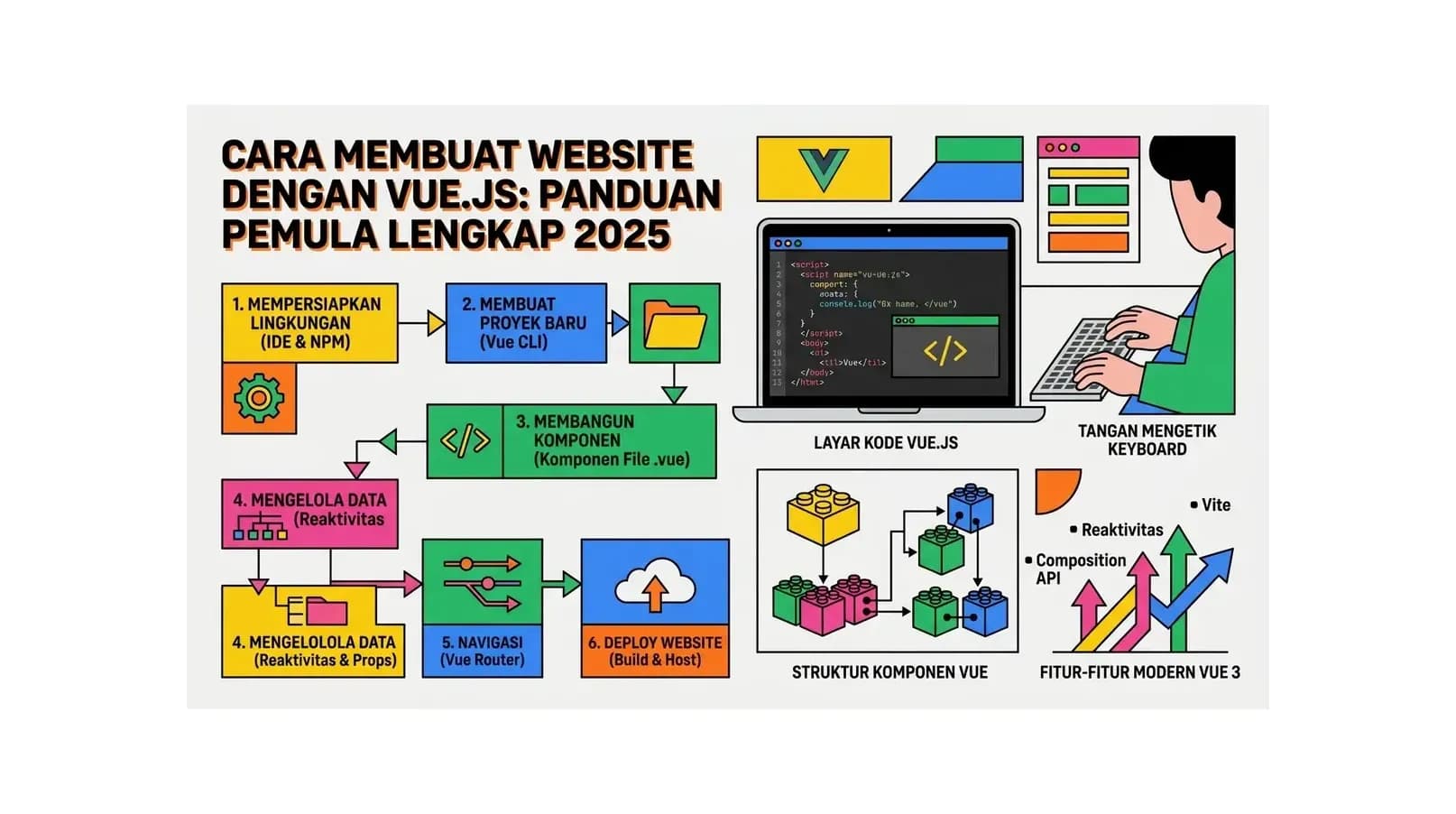 Cara Membuat Website dengan Vue.js: Panduan Pemula Lengkap 2026