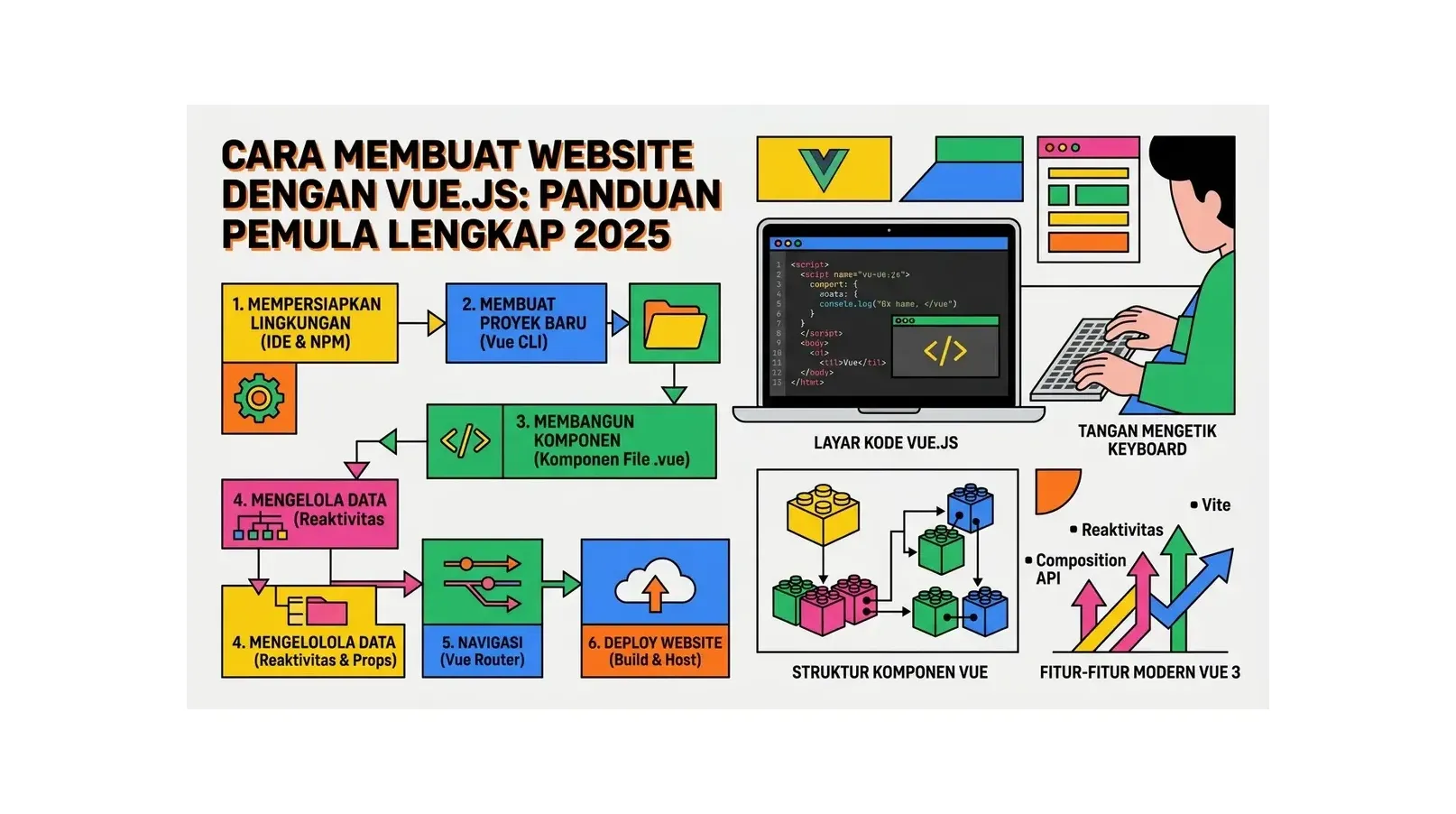 Cara Membuat Website dengan Vue.js: Panduan Pemula Lengkap 2026