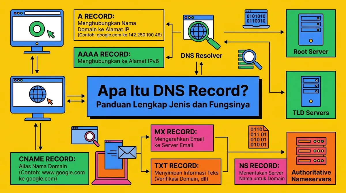 Cara Setup DNS Records: A, CNAME, MX, TXT Lengkap untuk Pemula