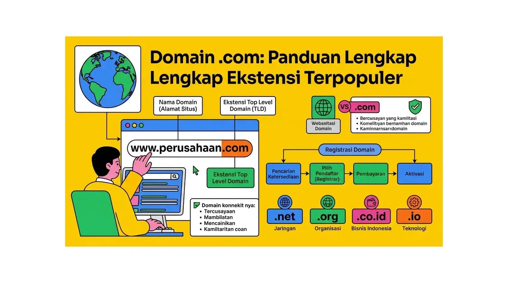 Domain .com: Panduan Lengkap Ekstensi Terpopuler