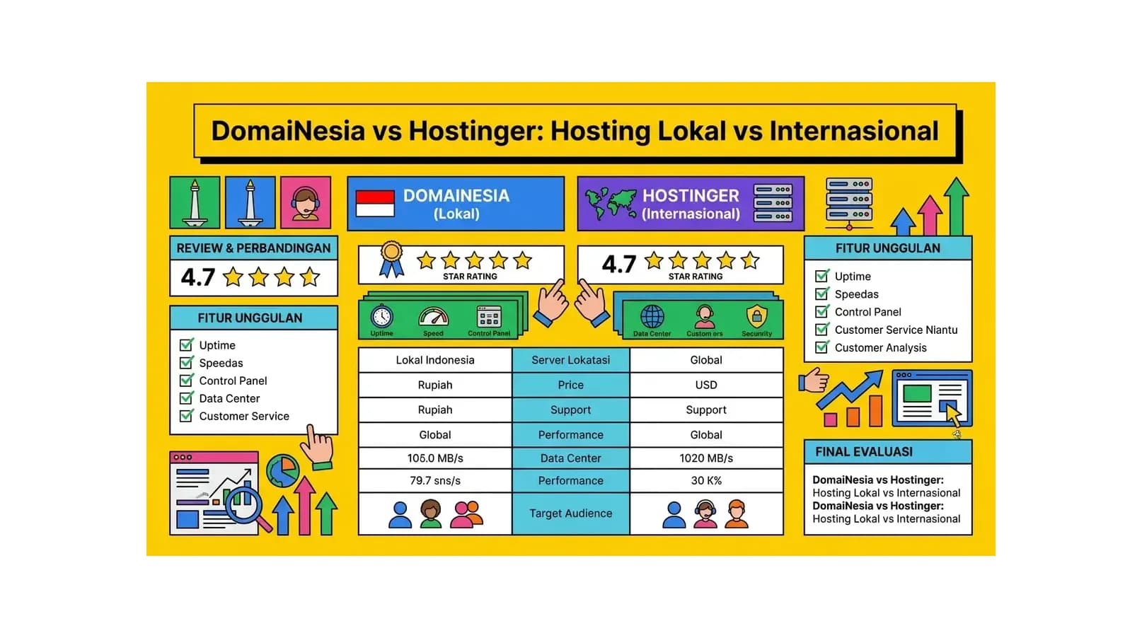 DomaiNesia vs Hostinger: Hosting Lokal vs Internasional