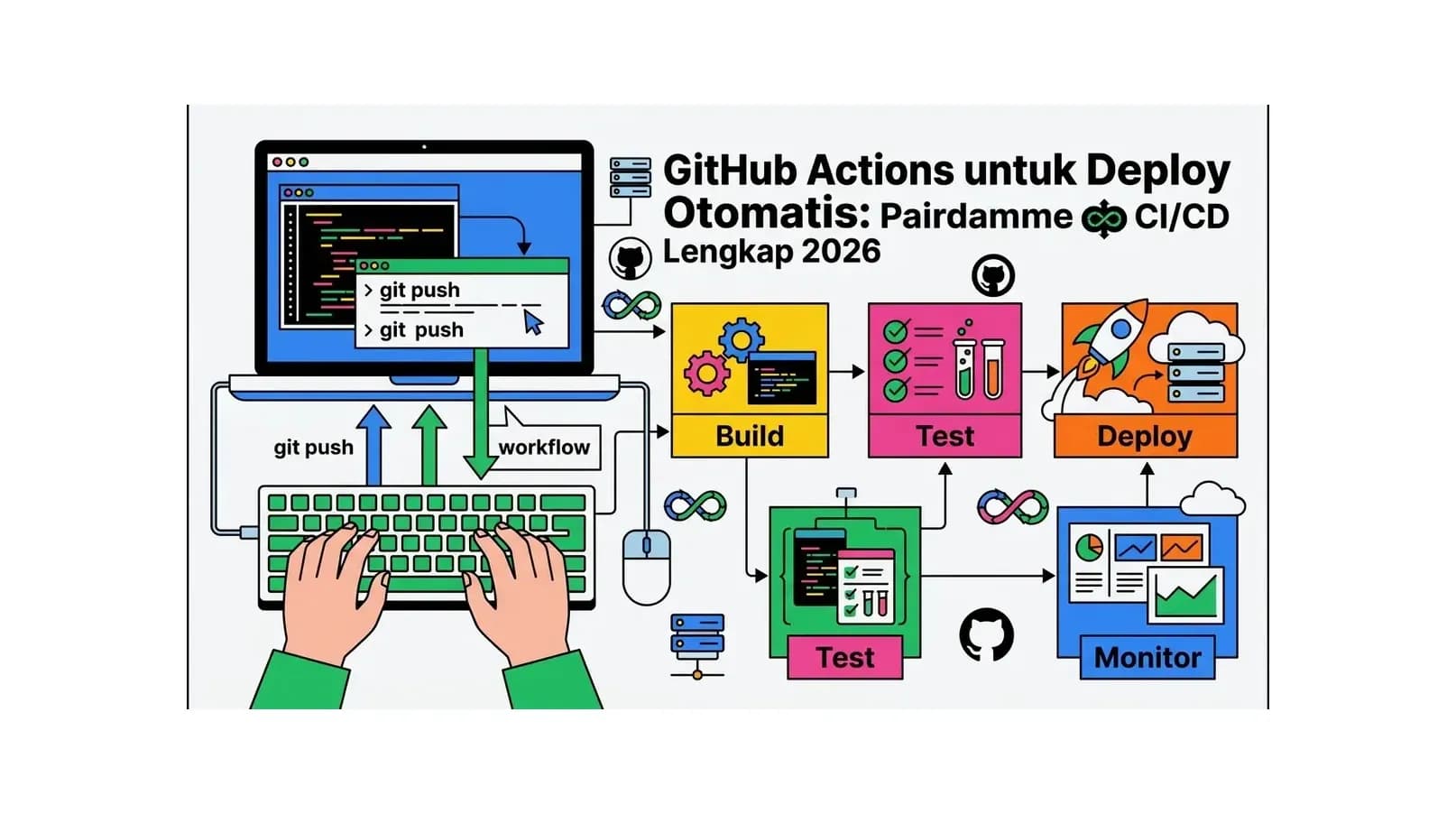 GitHub Actions untuk Deploy Otomatis: Panduan CI/CD Lengkap 2026