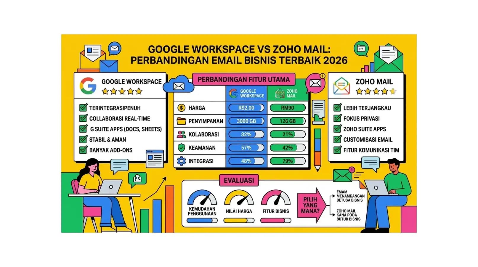 Google Workspace vs Zoho Mail: Perbandingan Email Bisnis Terbaik 2026
