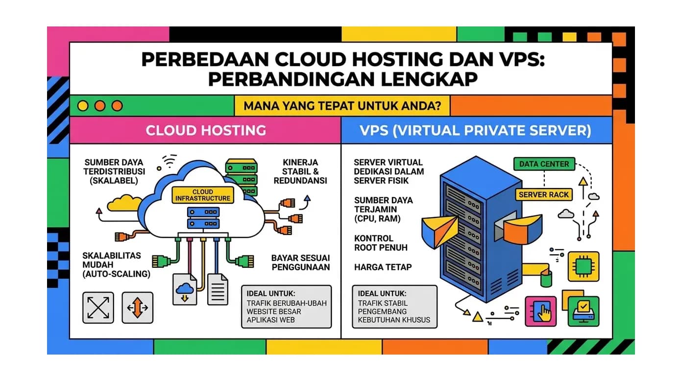 Perbedaan Cloud Hosting dan VPS: Perbandingan Lengkap