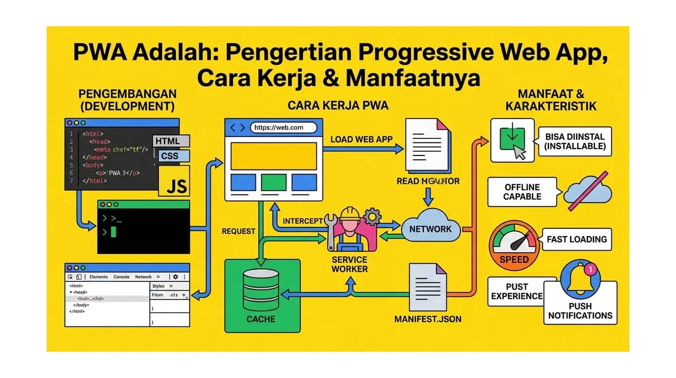 PWA Adalah: Pengertian Progressive Web App, Cara Kerja & Manfaatnya