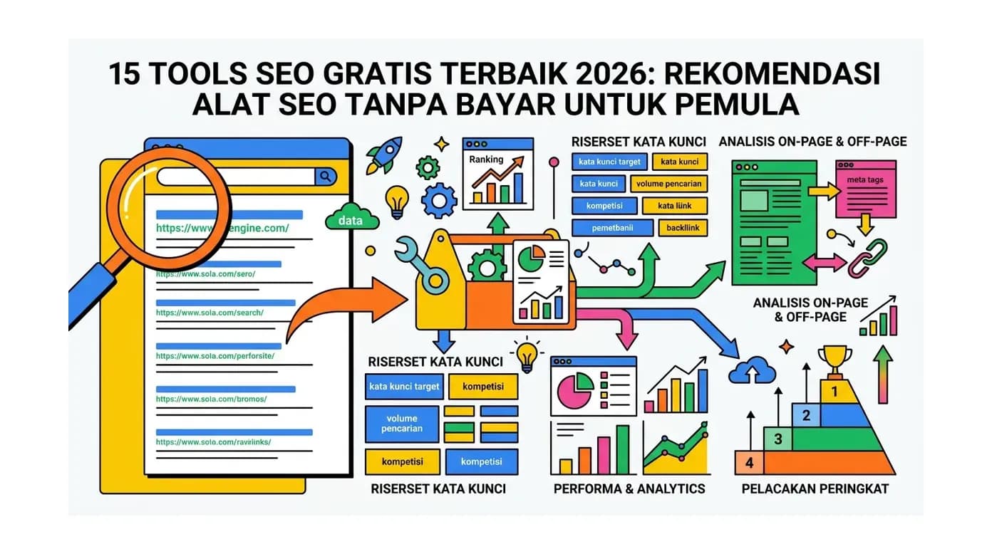 15 Tools SEO Gratis Terbaik 2026: Rekomendasi Alat SEO Tanpa Bayar untuk Pemula
