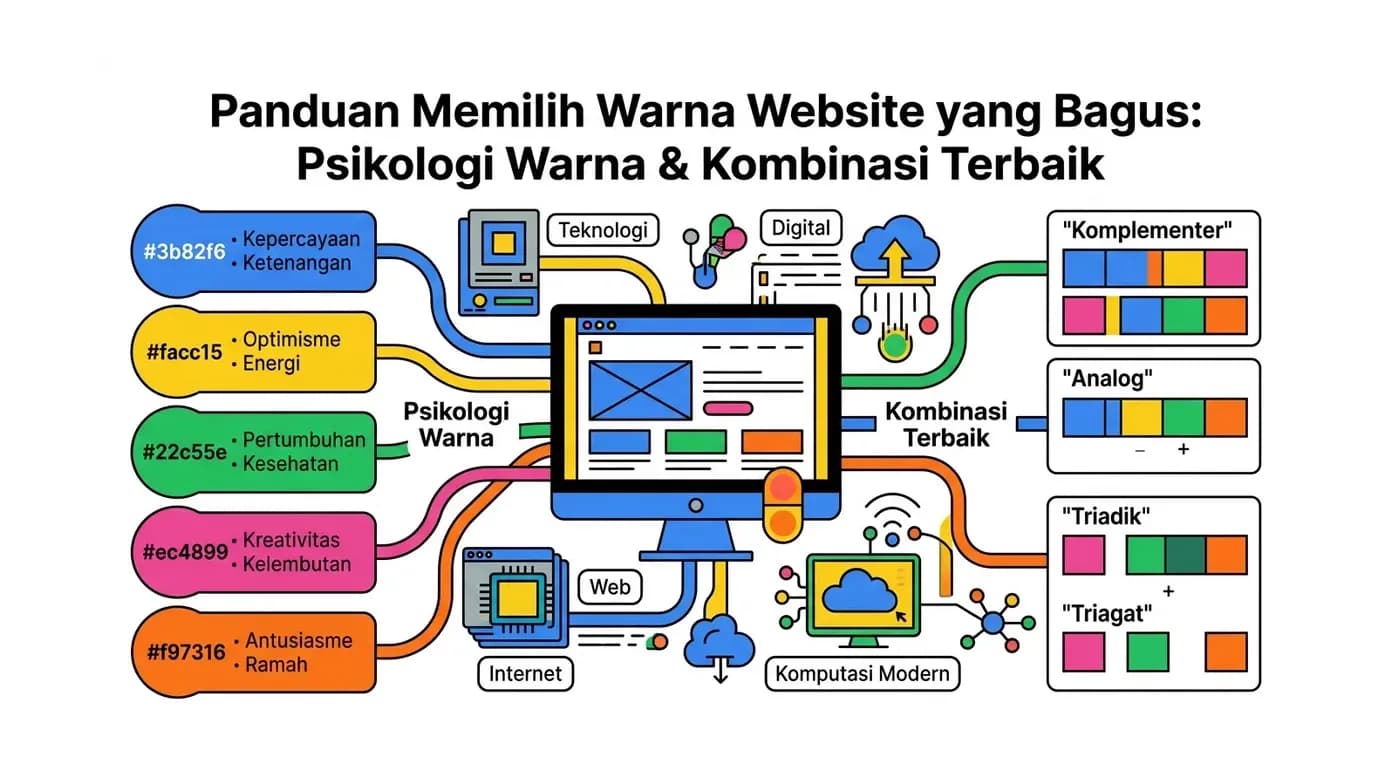 Panduan Memilih Warna Website yang Bagus: Psikologi Warna & Kombinasi Terbaik