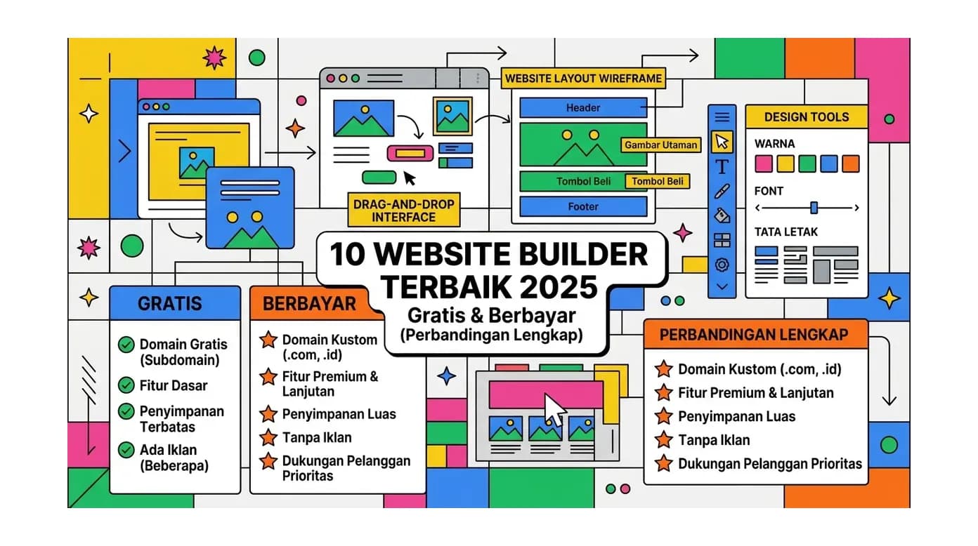 10 Website Builder Terbaik 2026: Gratis & Berbayar (Perbandingan Lengkap)