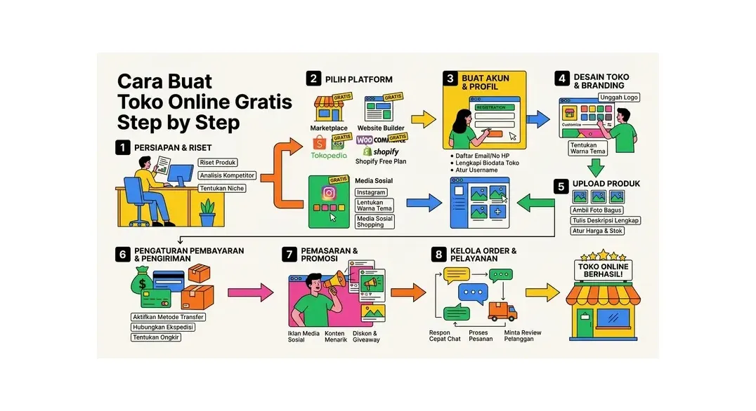 cara buat toko online gratis