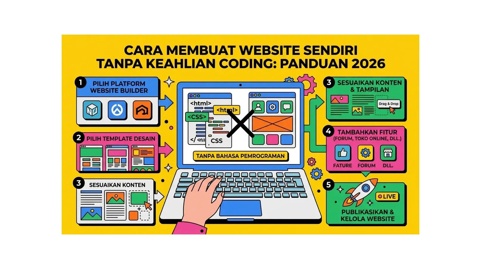 Cara Membuat Website Sendiri Tanpa Keahlian Coding: Panduan 2026