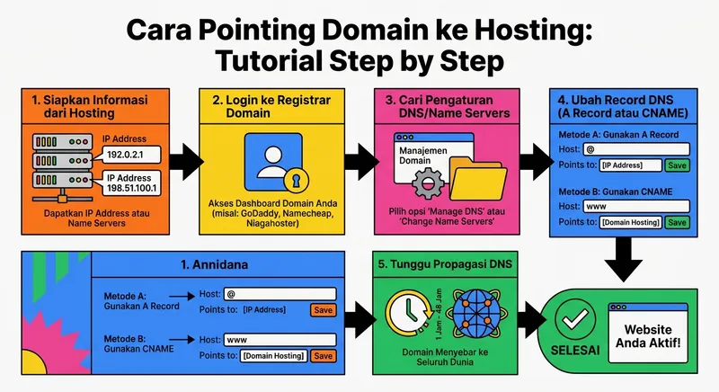 cara pointing domain ke hosting