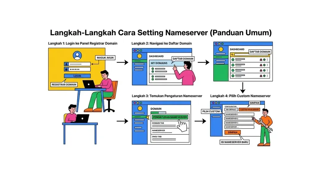 cara setting nameserver