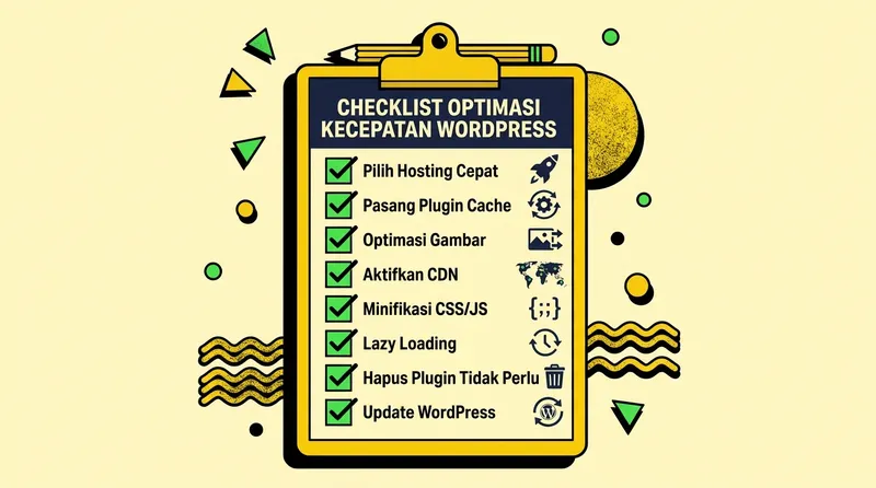 checklist lengkap optimasi kecepatan website wordpress