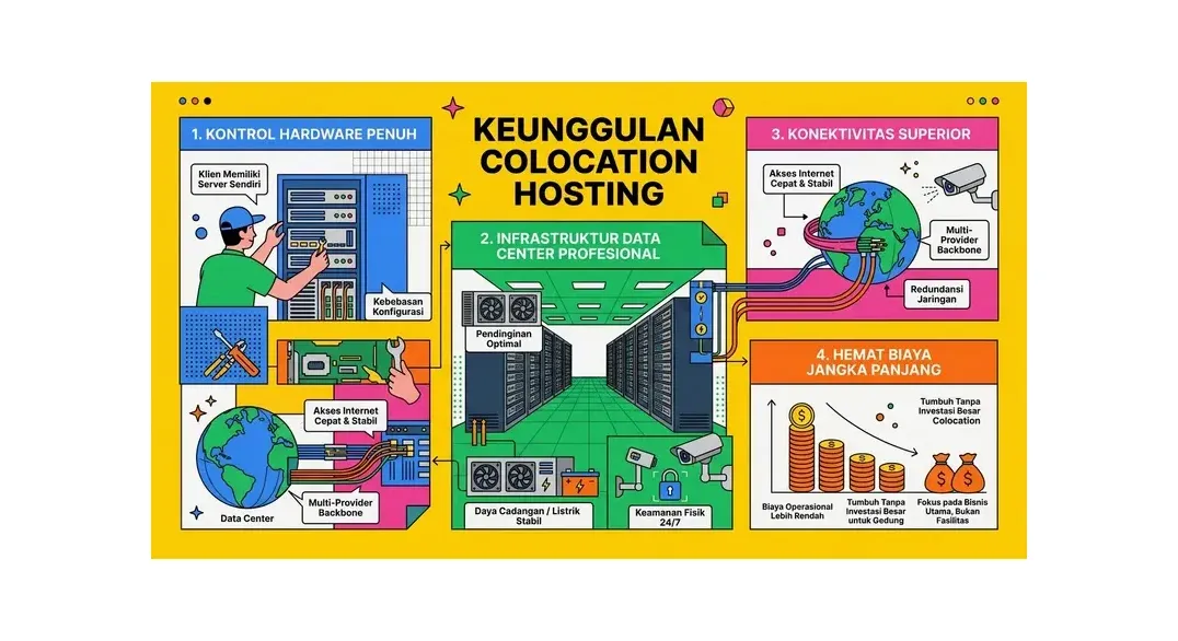 Fasilitas data center untuk colocation hosting