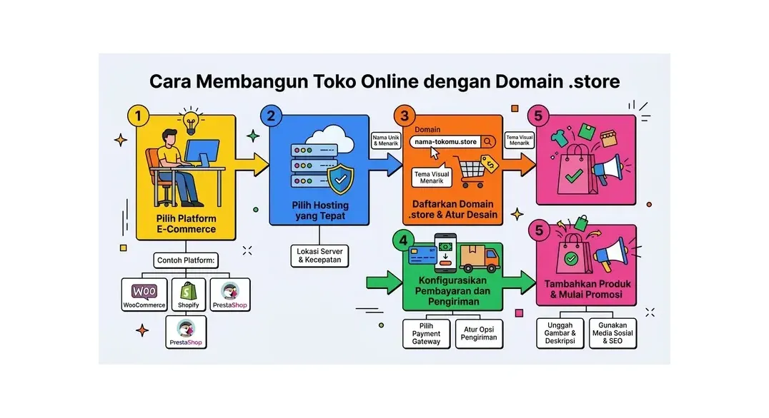 membangun toko online dengan domain .store