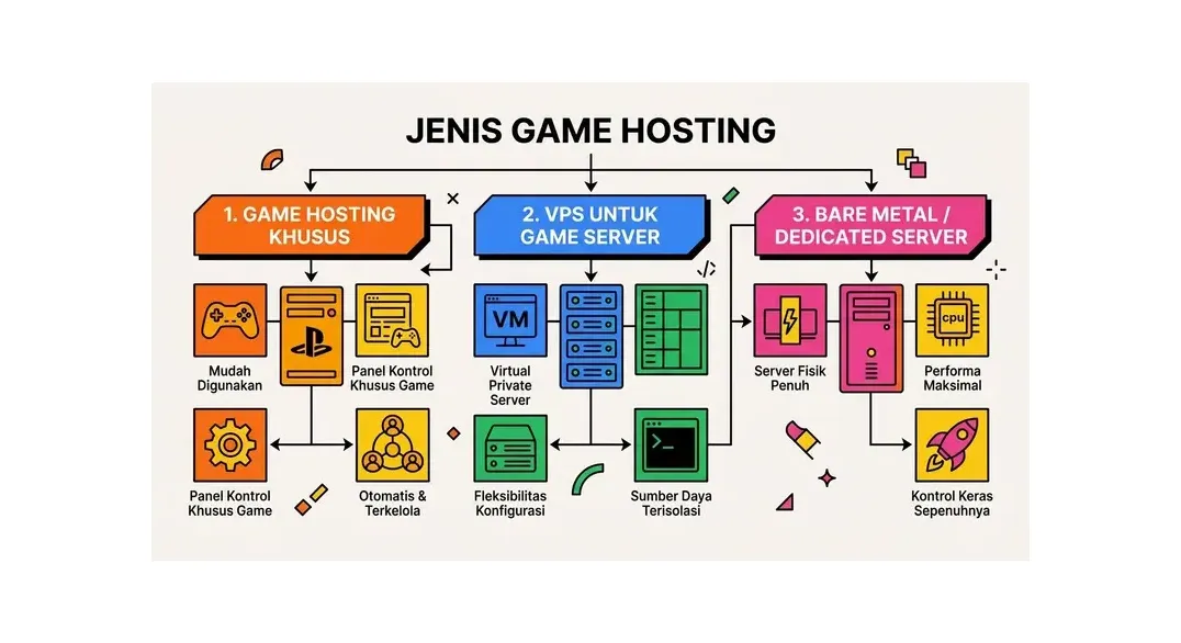 Jenis game hosting dan perbandingannya