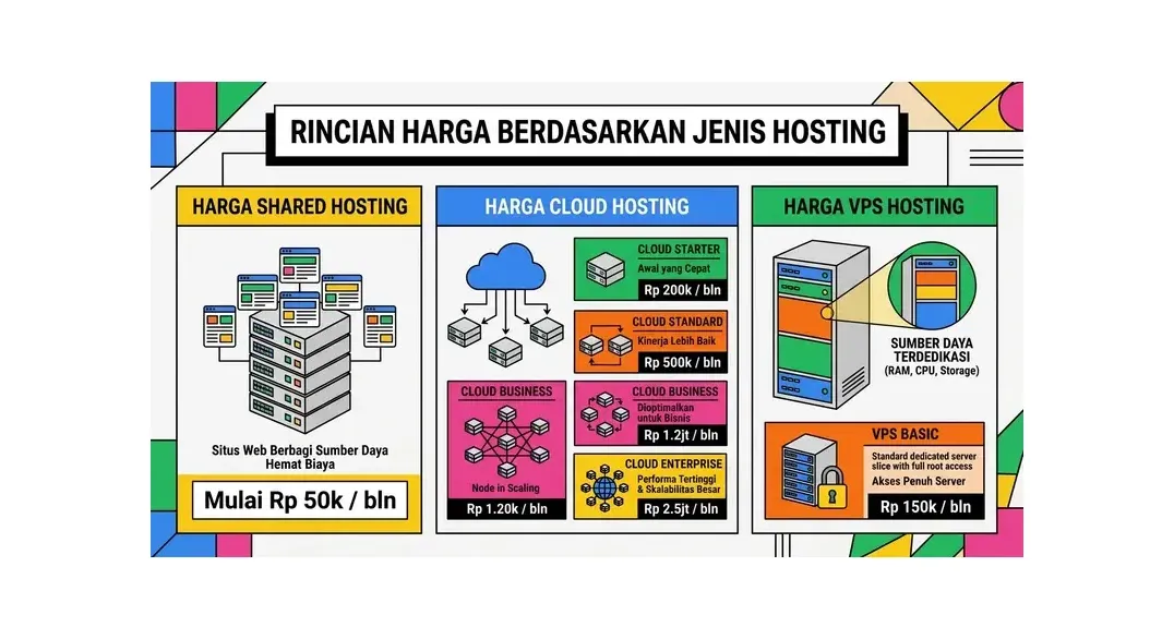 Perbandingan harga berbagai jenis hosting di Indonesia