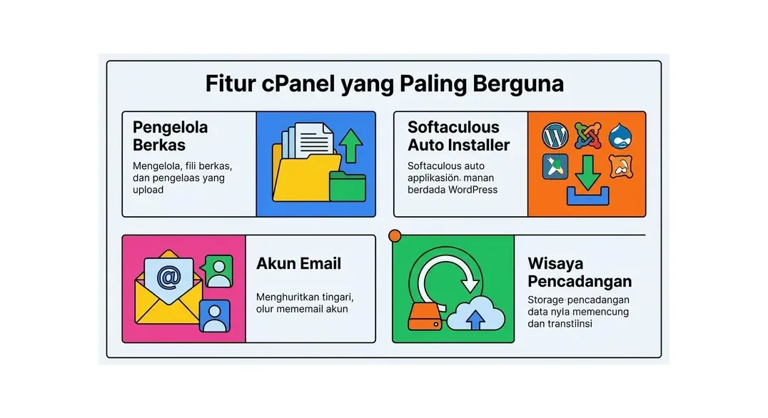Tampilan dashboard cPanel untuk pengelolaan hosting