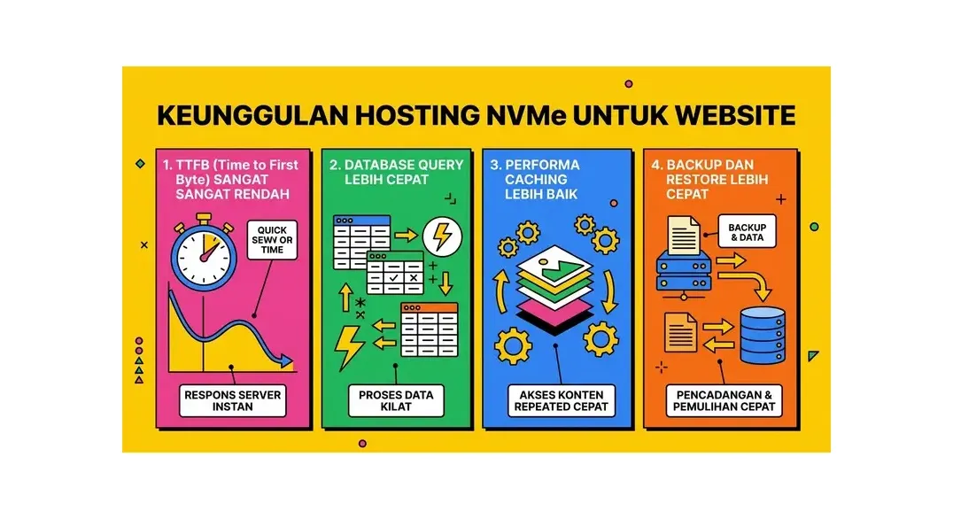 Perbandingan kecepatan NVMe vs SSD SATA pada website