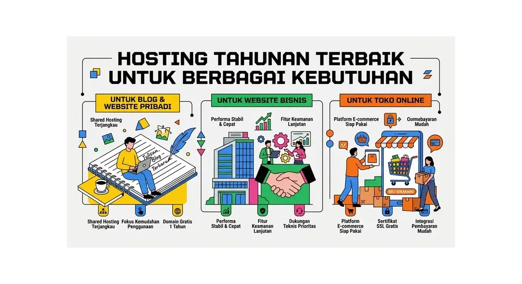Pilihan paket hosting tahunan untuk berbagai kebutuhan