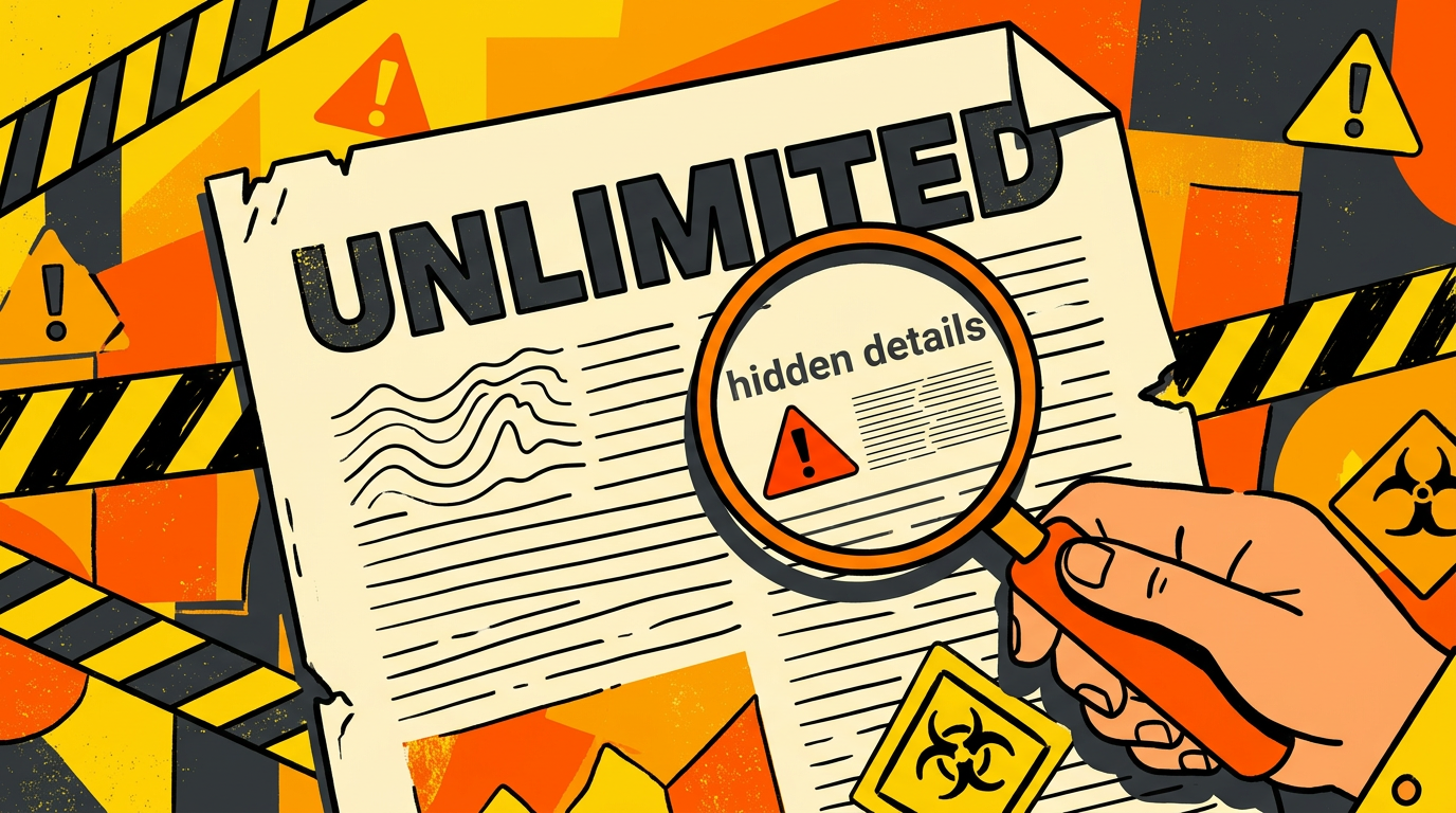 Infografis fakta dan batasan sebenarnya dari hosting unlimited