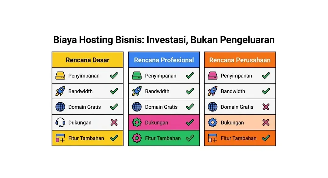 Perbandingan biaya hosting bisnis dan kebutuhan operasional website