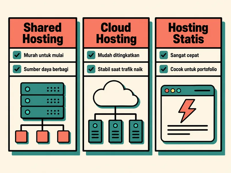 perbandingan tiga jenis hosting untuk website portfolio online
