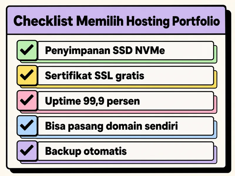 checklist kriteria memilih hosting untuk website portfolio