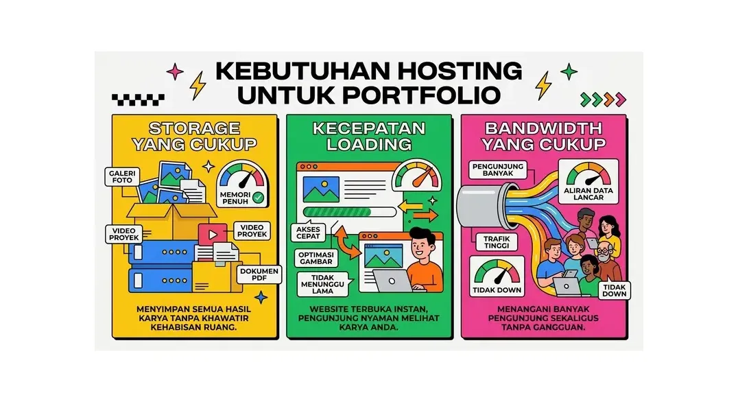 Kebutuhan hosting untuk berbagai jenis portfolio