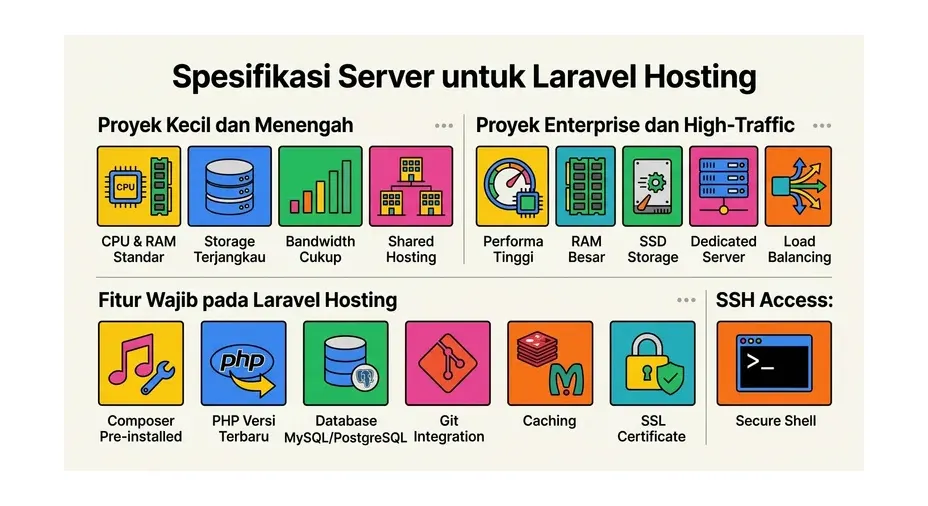 Spesifikasi server Laravel hosting