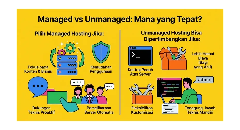 Perbandingan managed vs unmanaged hosting