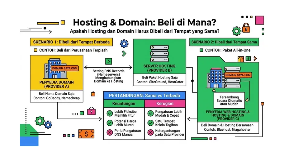 perbedaan hosting dan domain