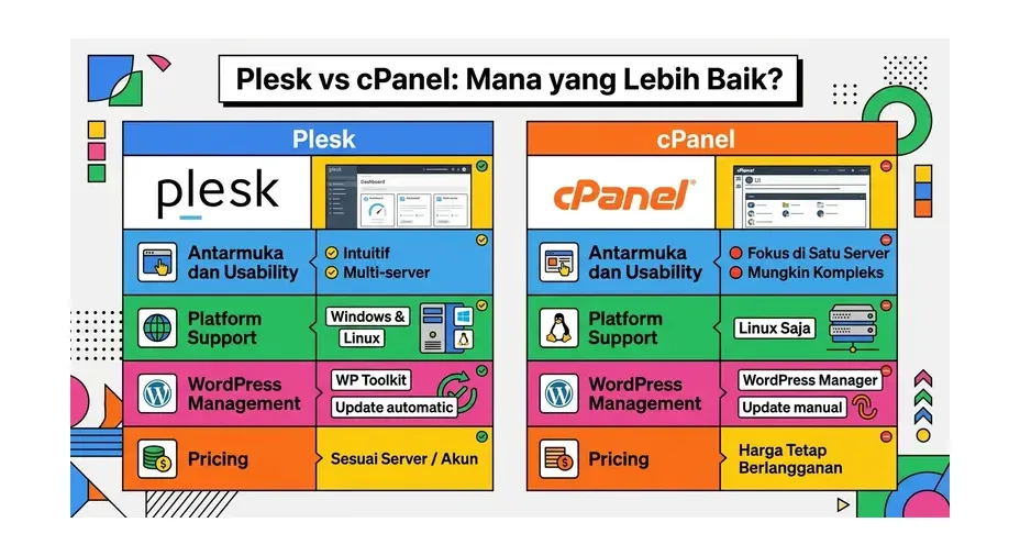 Plesk vs cPanel perbandingan