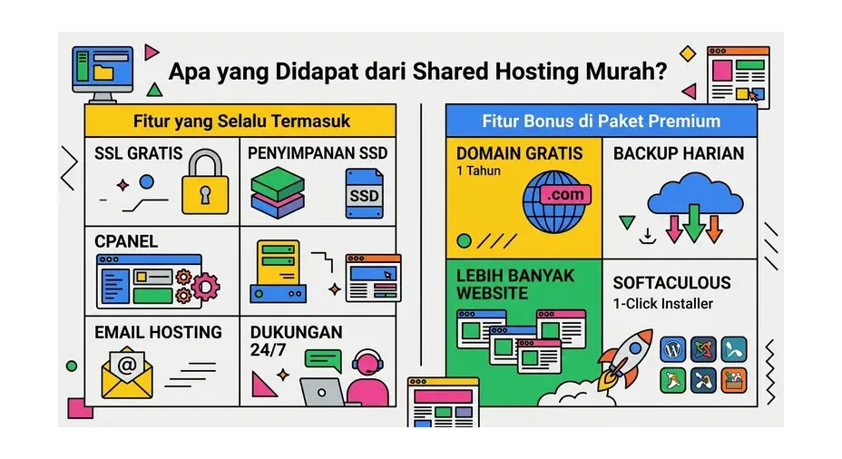 Fitur shared hosting murah vs premium