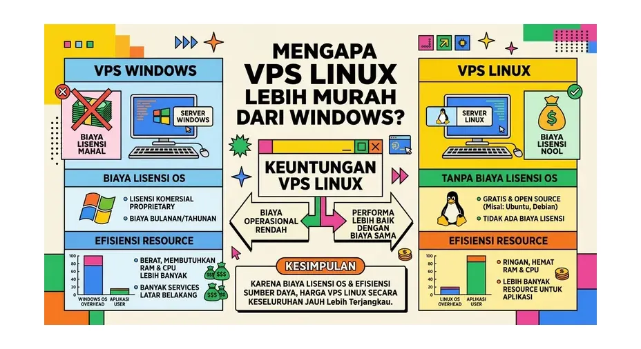 Perbandingan harga VPS Linux vs Windows