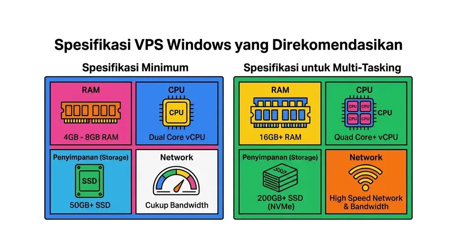 Ilustrasi spesifikasi VPS Windows